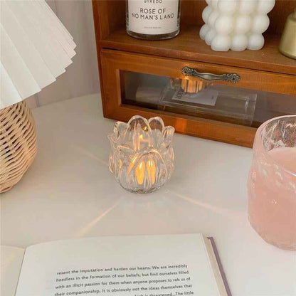 Glass Tulip Candle Holder